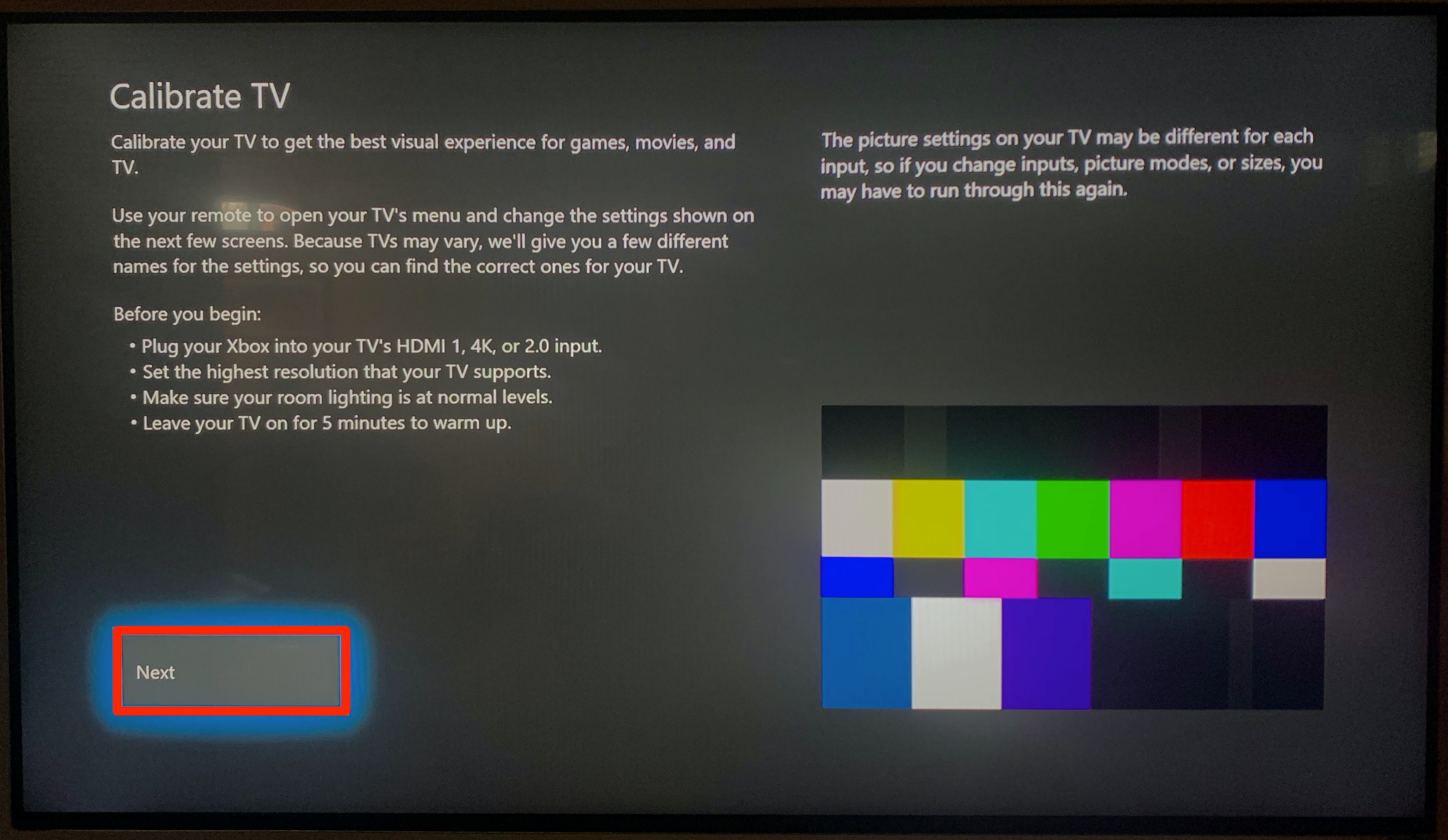 how to change screen size xbox one