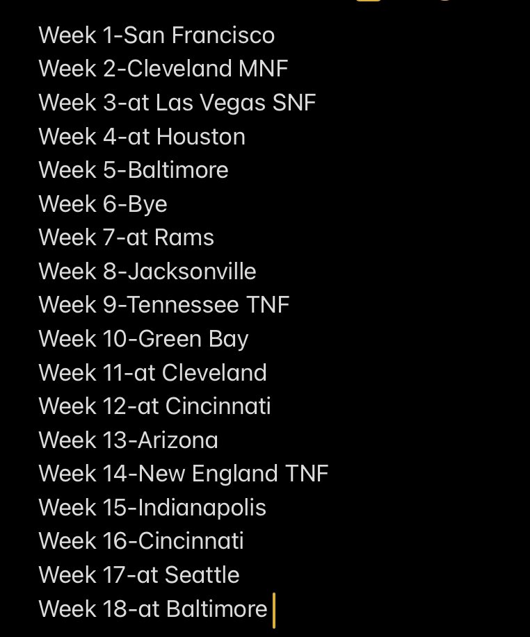 steelers schedule 2023 leak