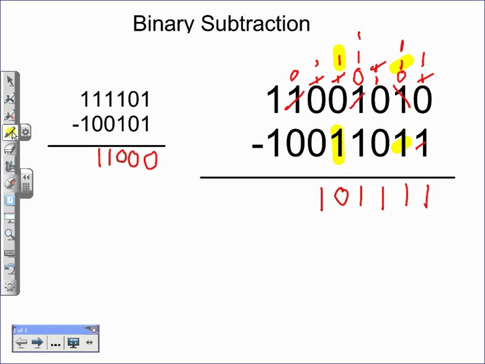 subtraction binary calculator