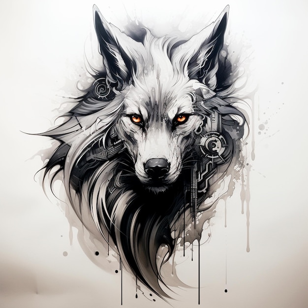 drawing wolf tattoo