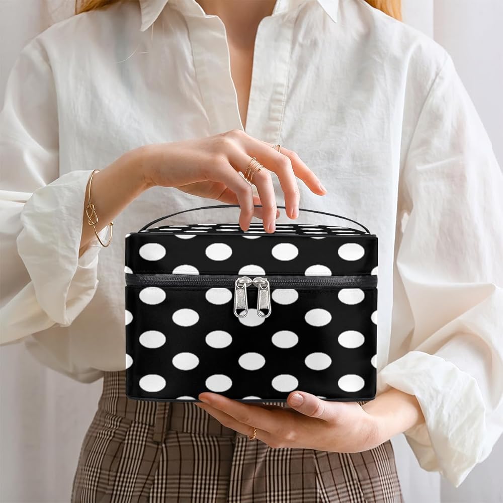 polka dot makeup bag