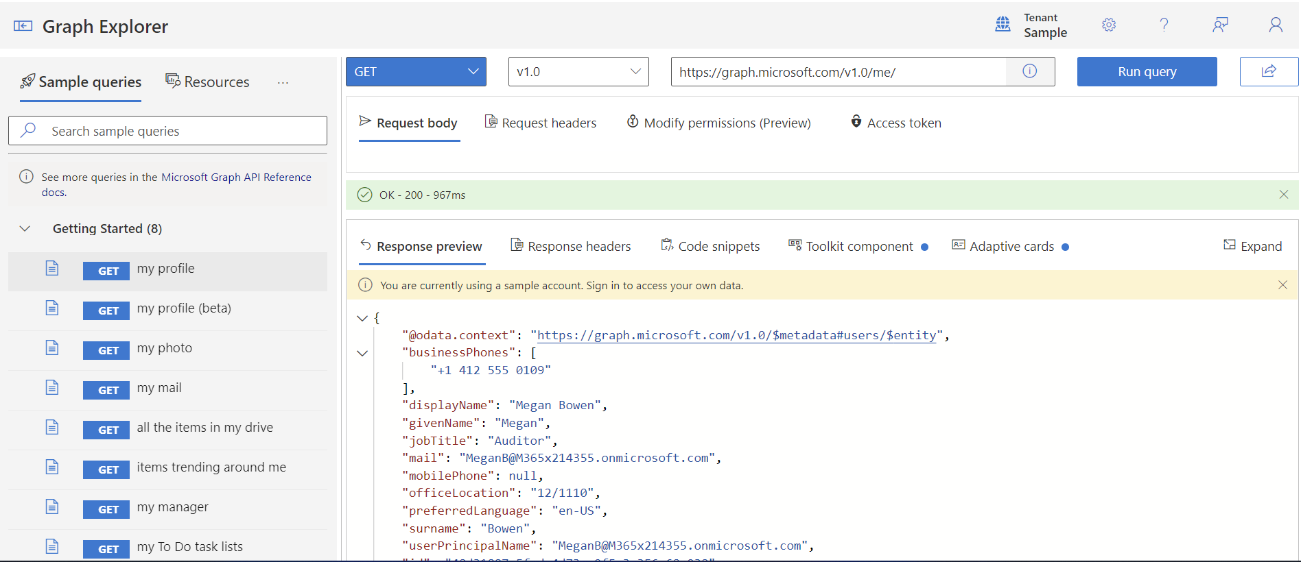 microsoft graph api explorer