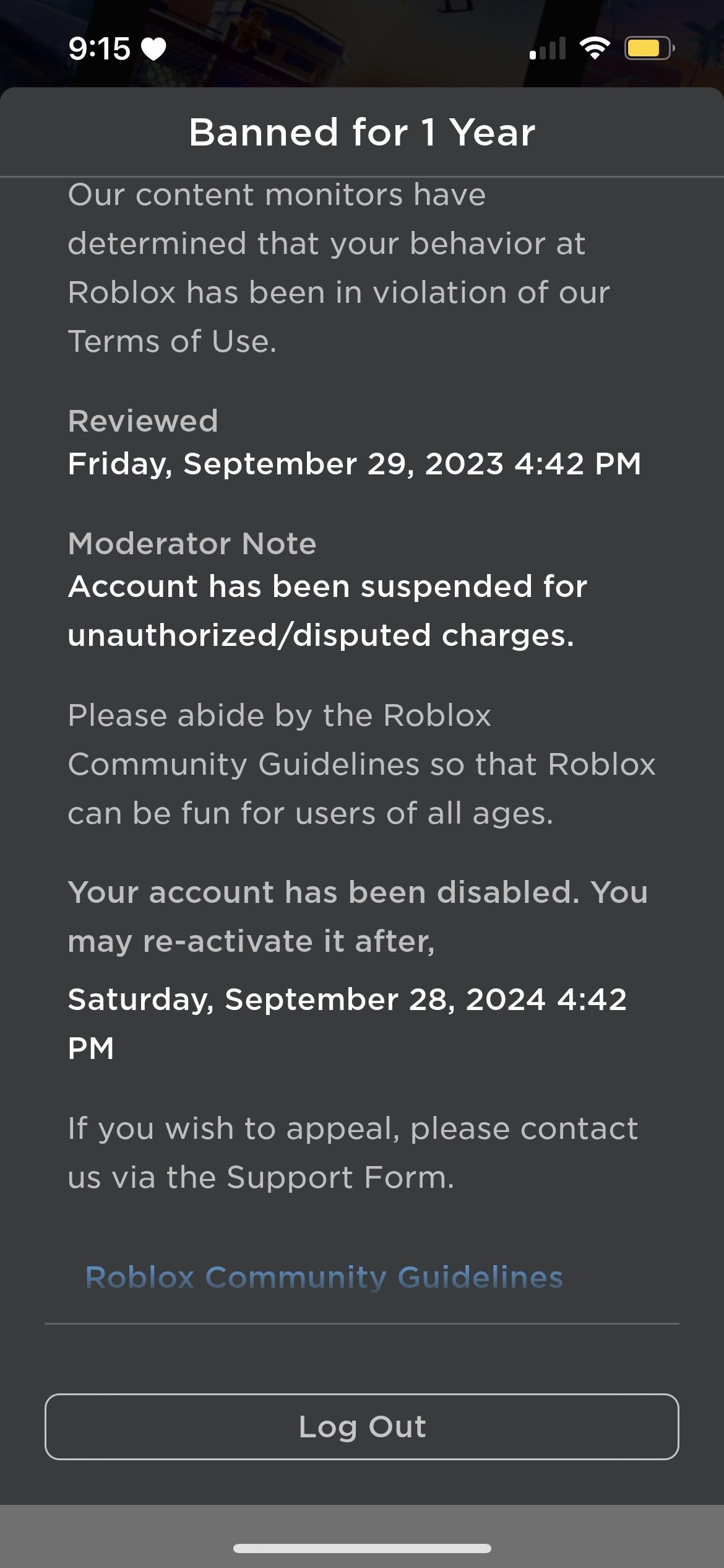 how to get unbanned from roblox