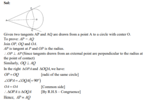 prove that the length of tangents drawn from an external