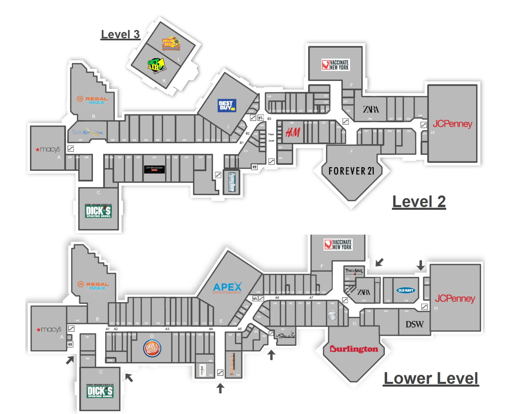 crossgates mall directory map