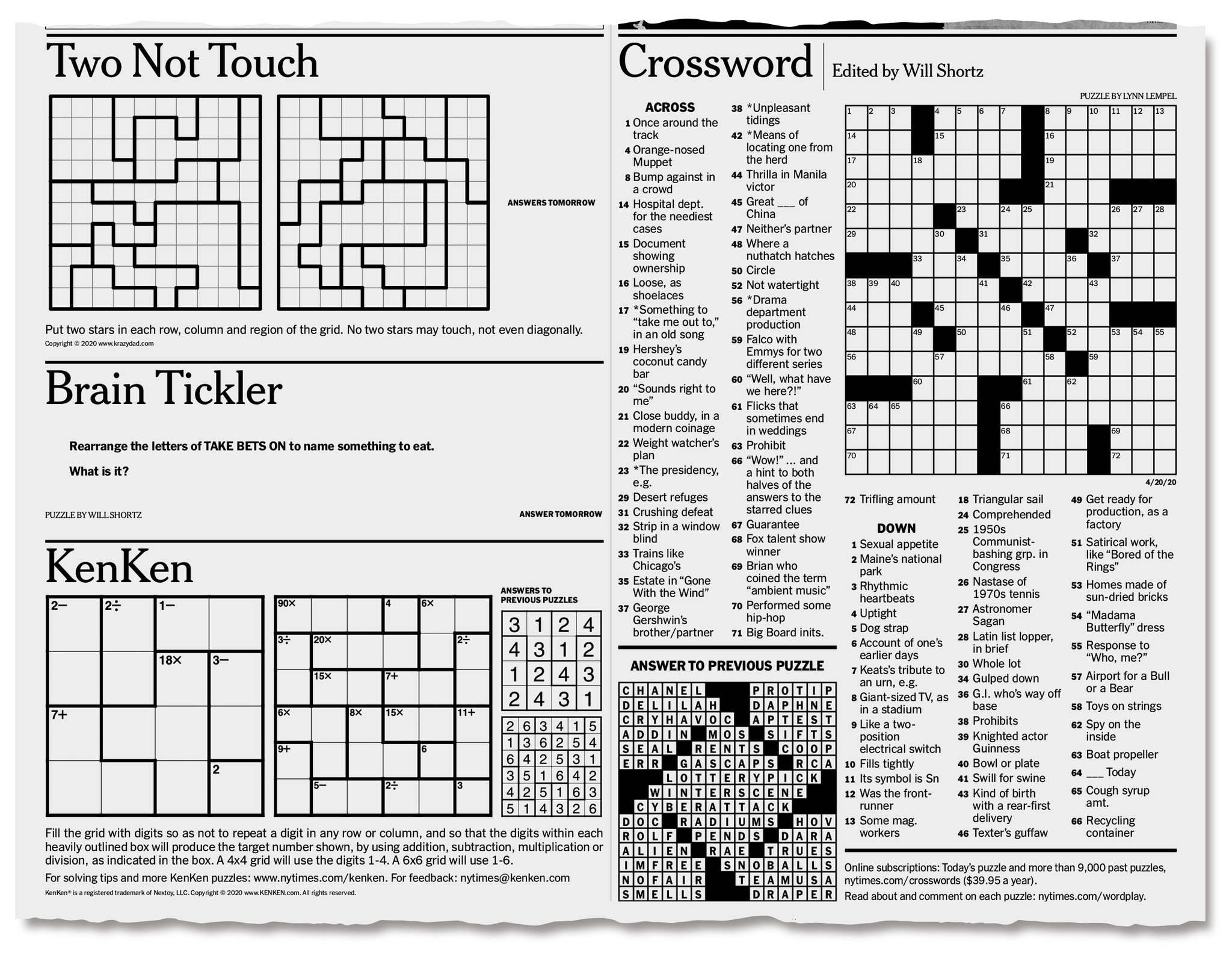 new york times crossword puzzle