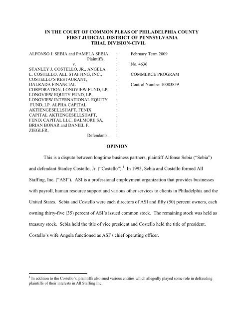 philadelphia court of common pleas civil docket search