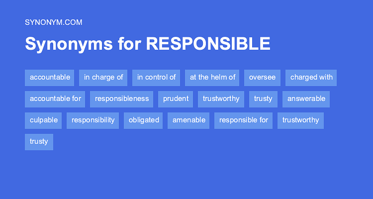 thesaurus for responsible