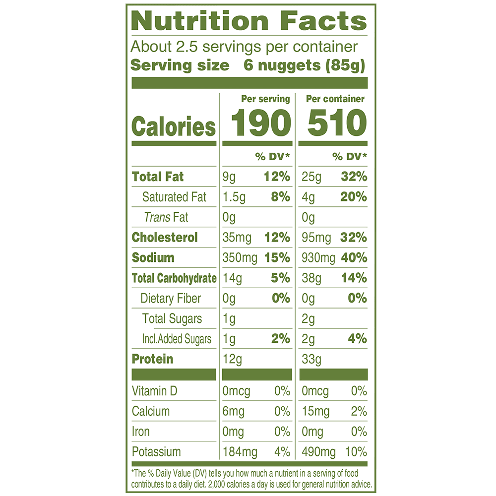 how many calories are chicken nuggets