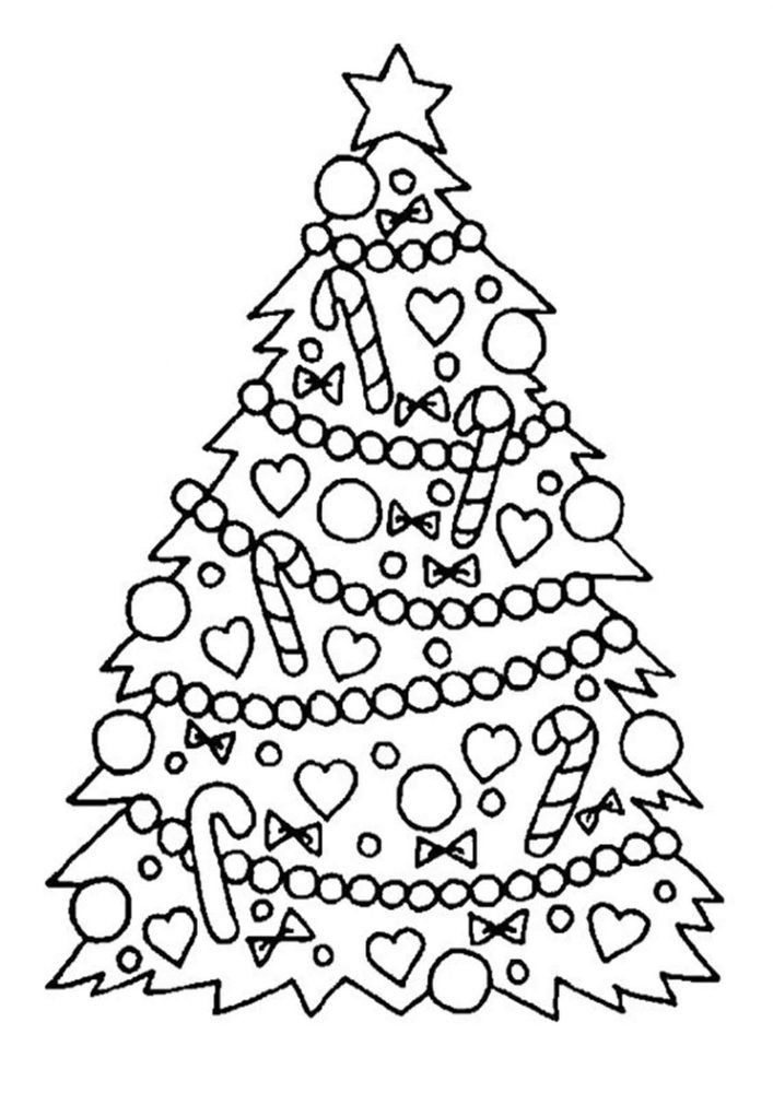 christmas tree colouring images