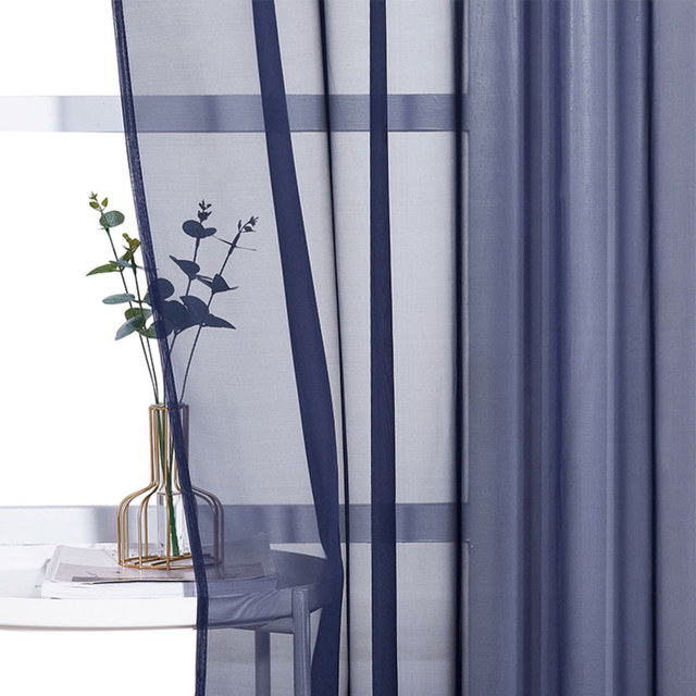 navy voile curtains