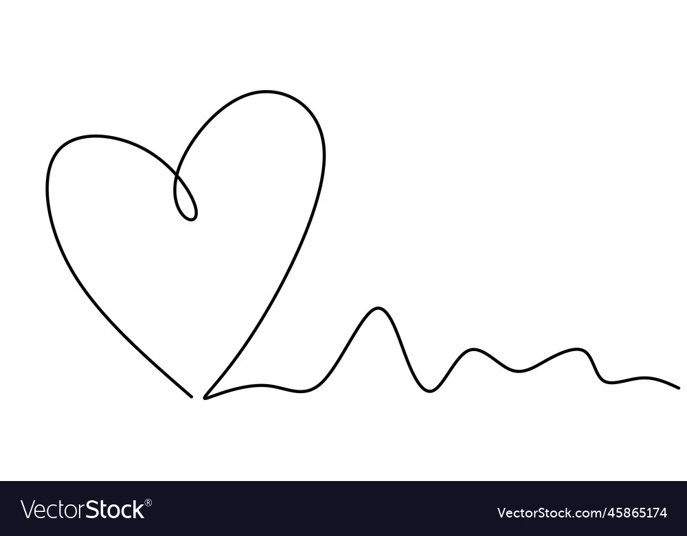 one line drawing heart