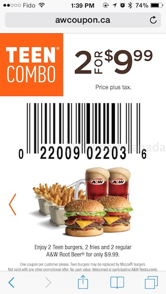 coupons a&w