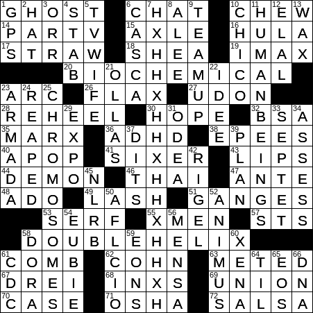 helix crossword clue