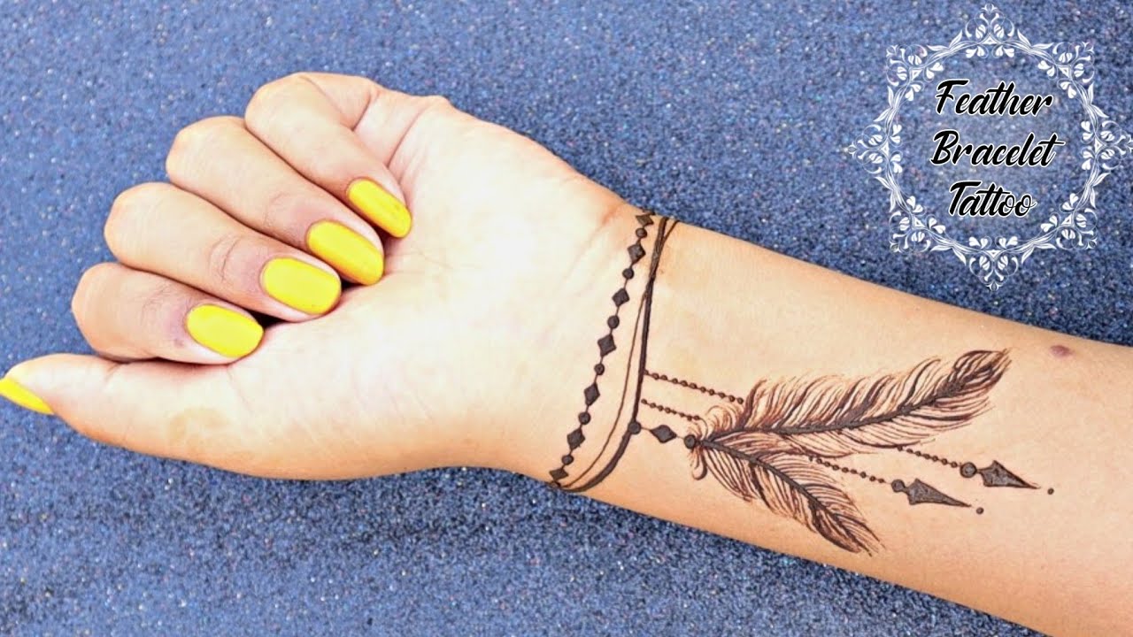 bracelet feather tattoo