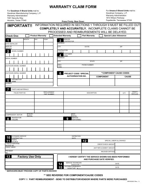 cricket warranty claim form