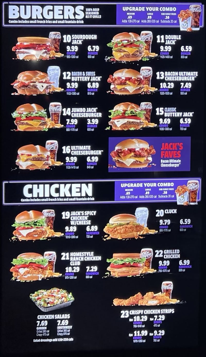 jack in the box menu