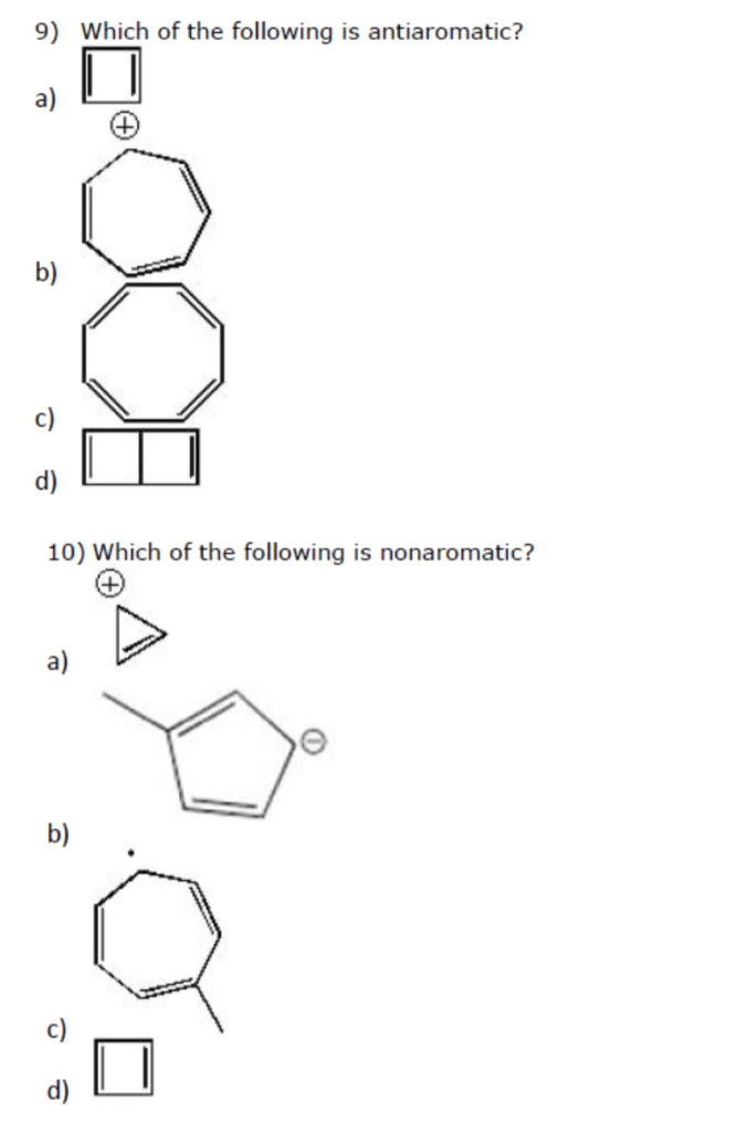 which of the following is antiaromatic