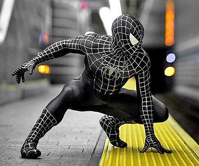 black spidey suit