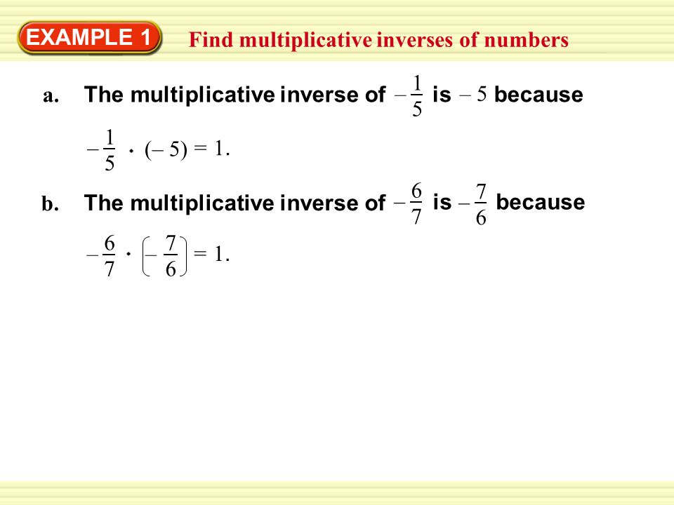 multiplicative inverse of 5 7