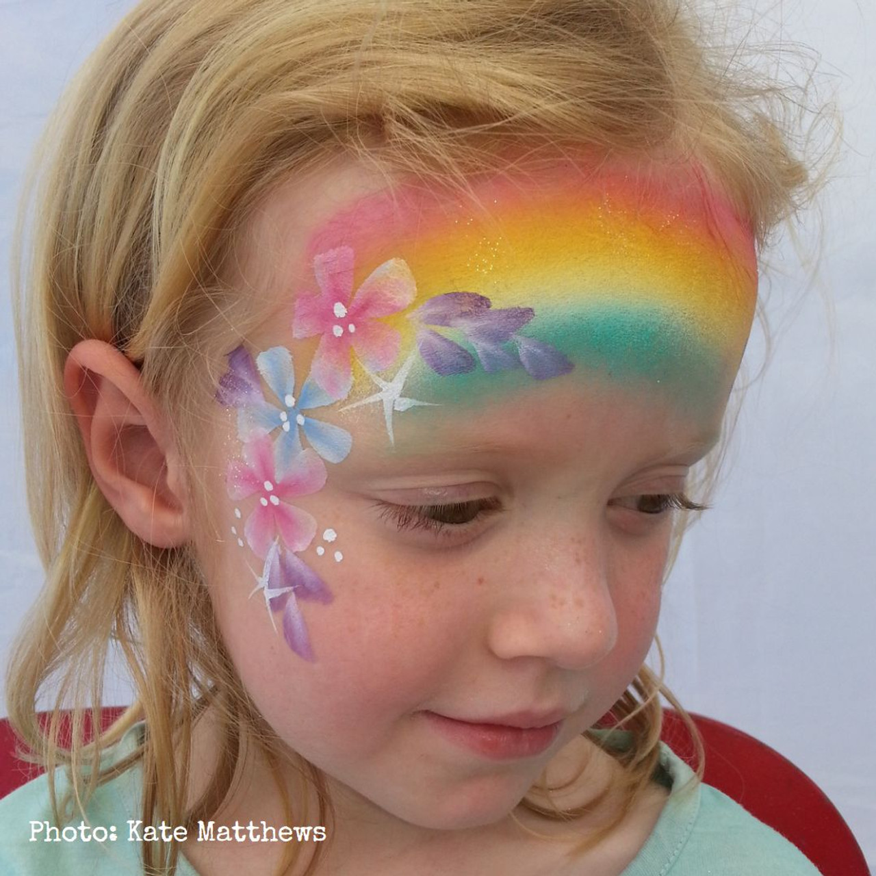 rainbow split cake face paint