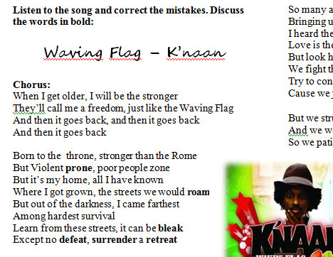 wavin flag knaan lyrics