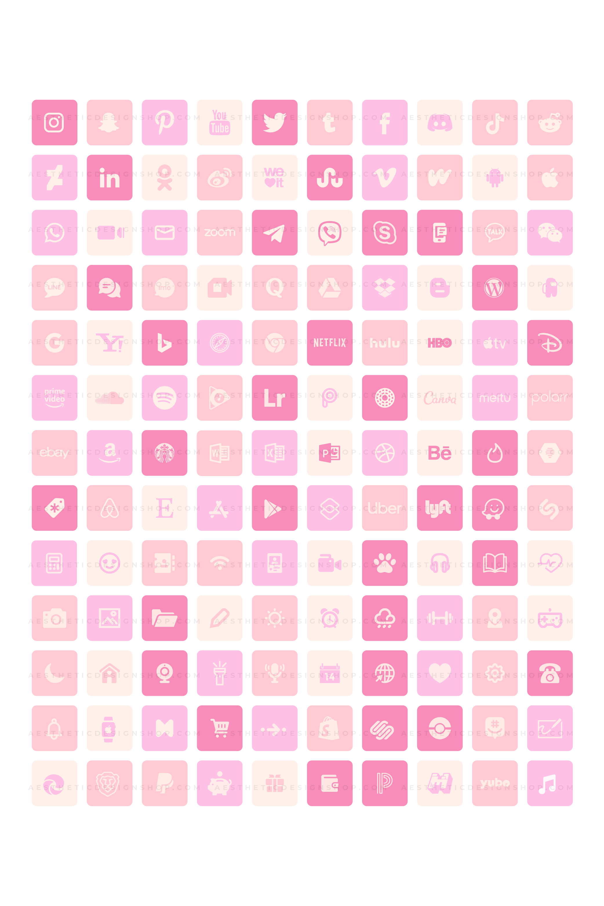 aesthetic pink icons