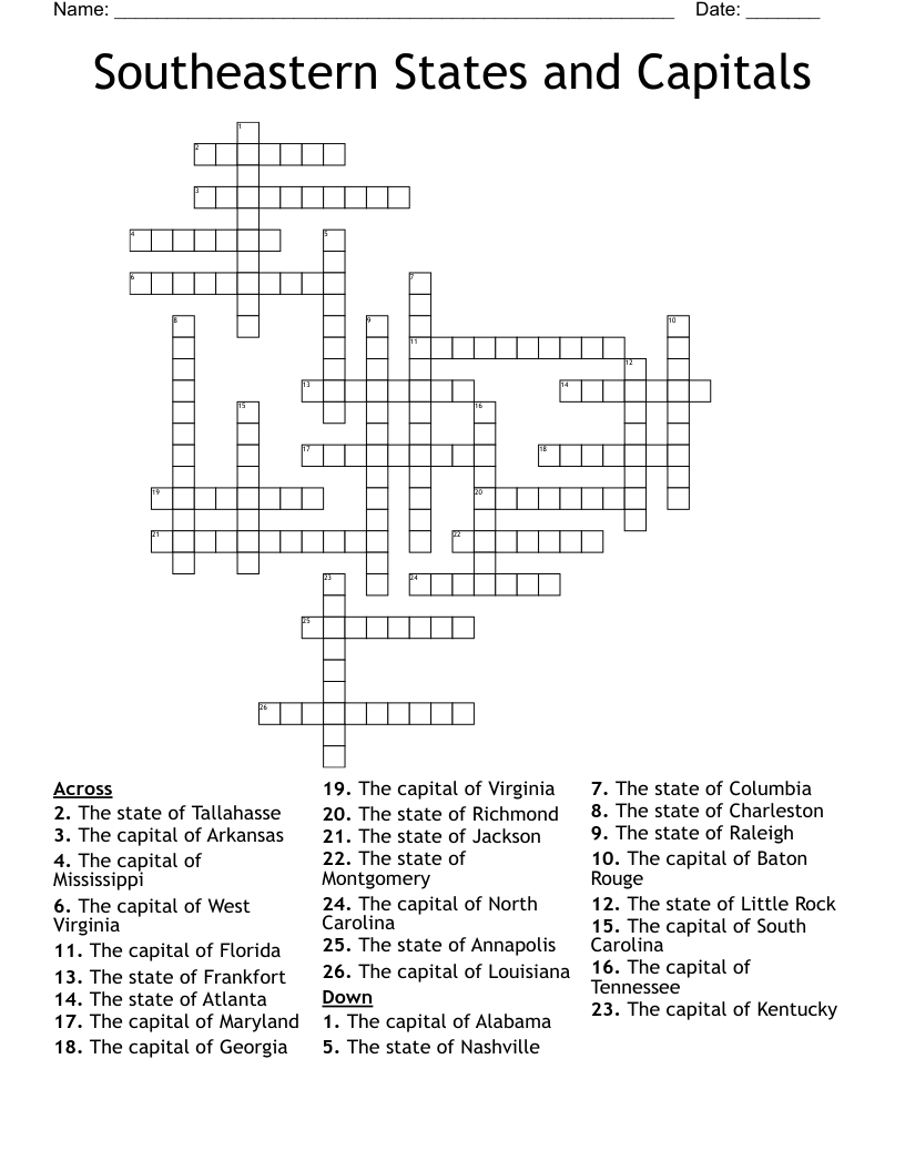 southeastern us seaport crossword clue 5 letters