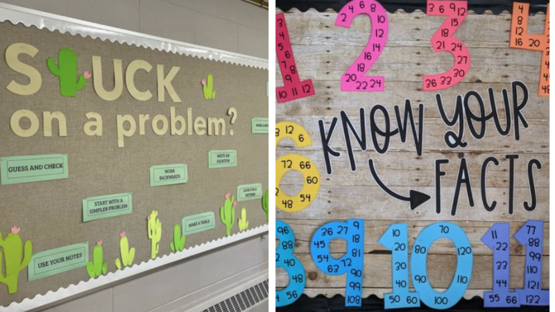 math bulletin board ideas