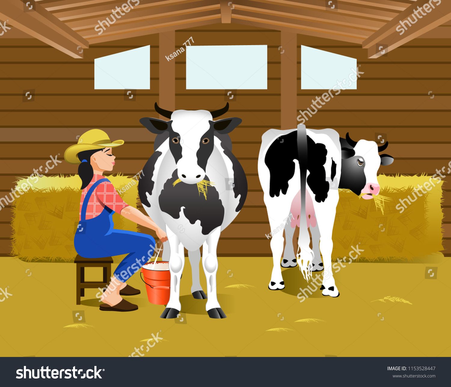 cow shed cartoon images