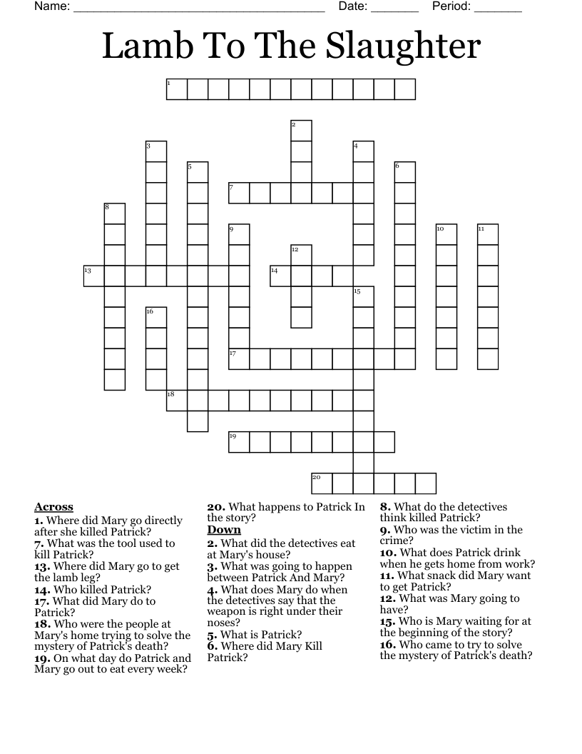 slaughtered crossword