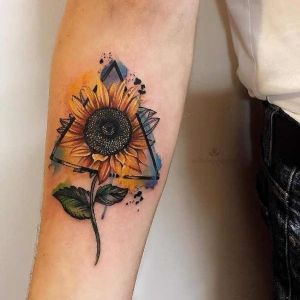 brazo tatuajes de girasol