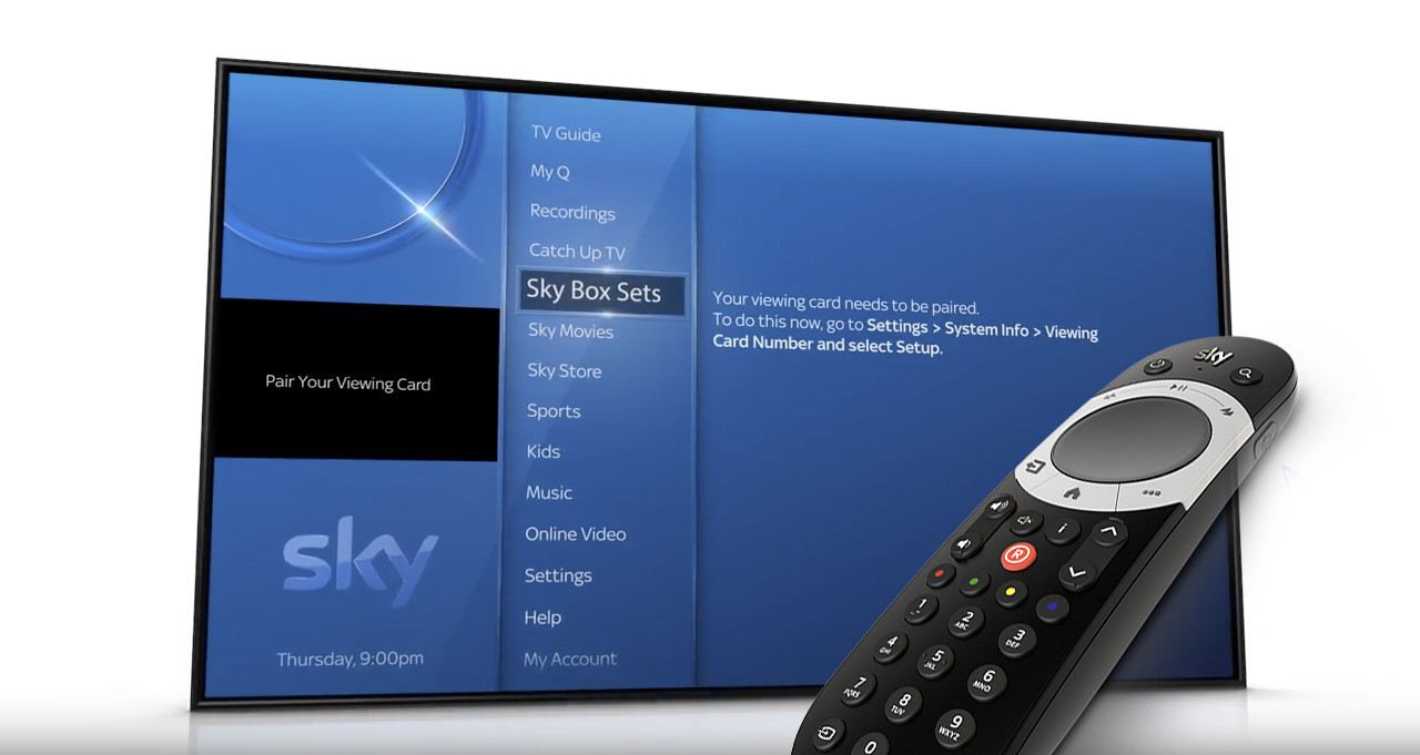 sky q viewing card problems