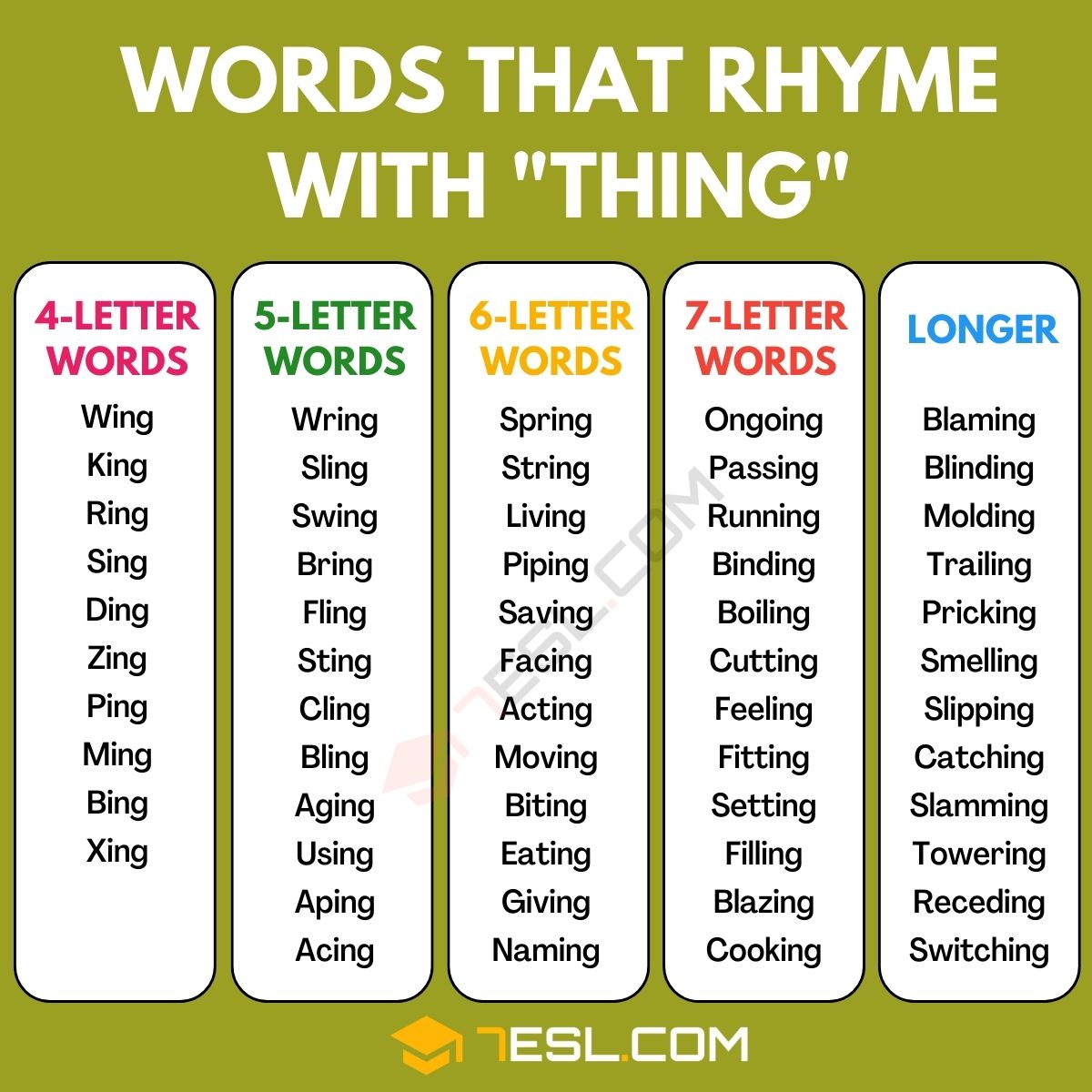 things that rhyme with in