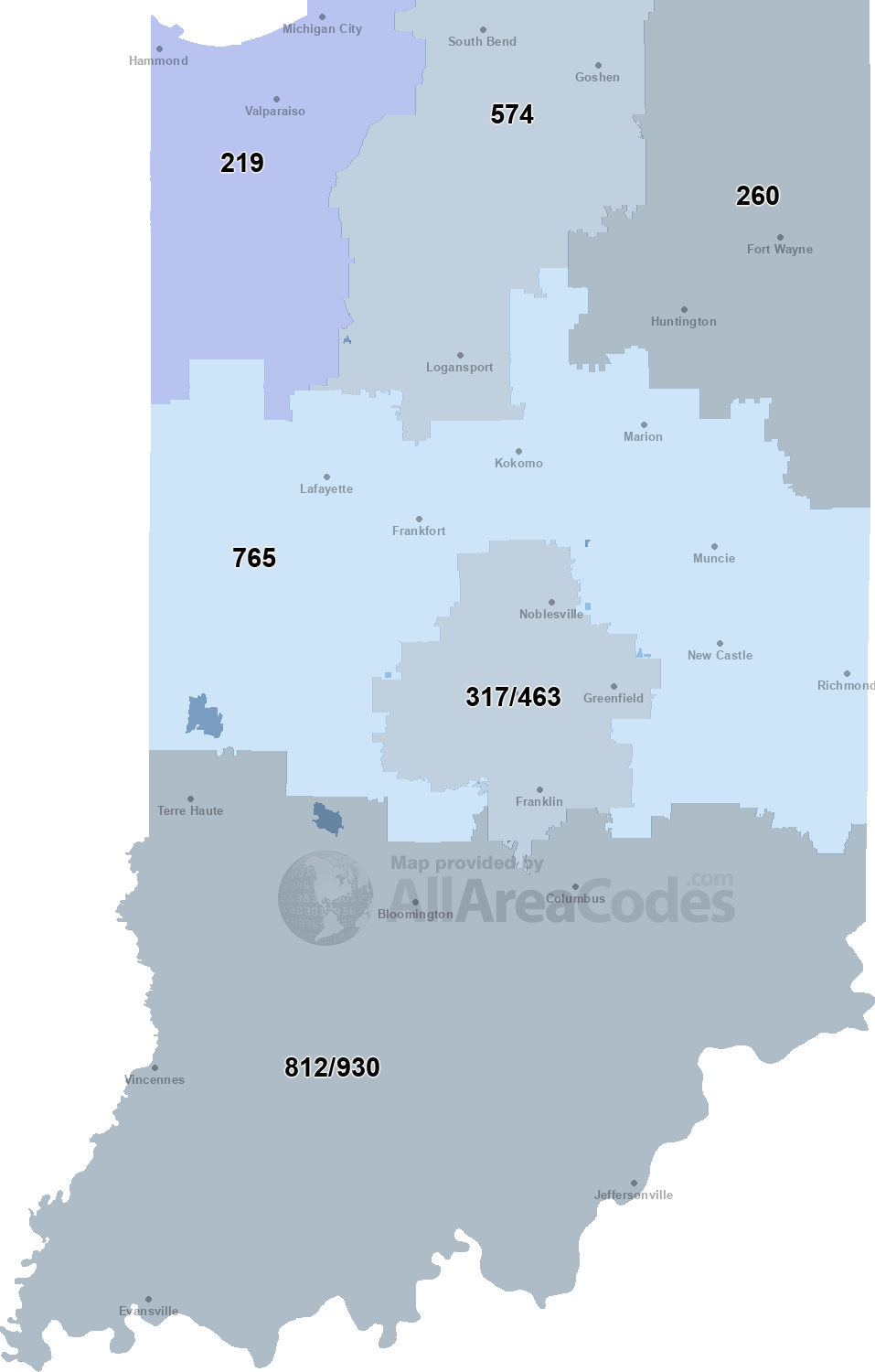 219 area code map