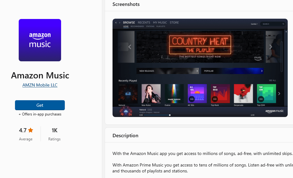 amazon music desktop app