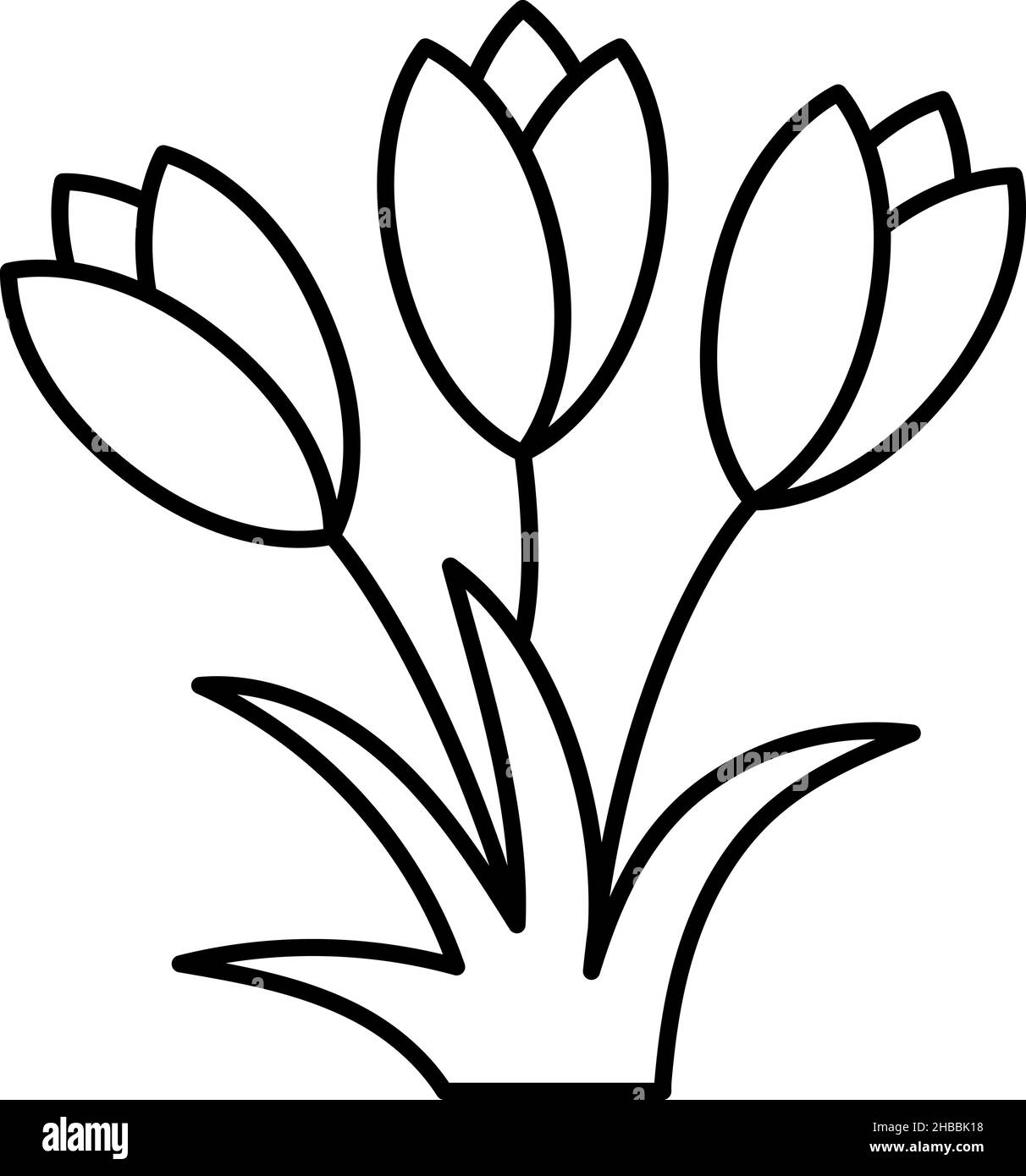 tulip clipart black and white