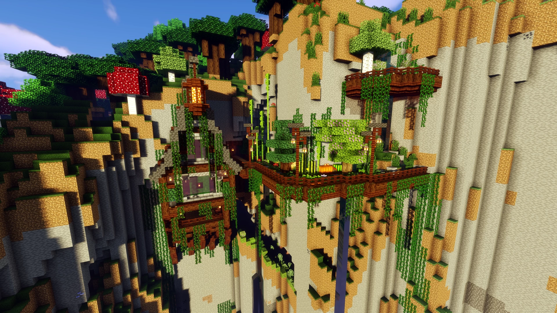 minecraft cliff house