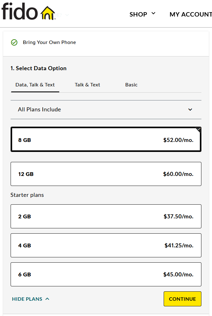 fido phone plans