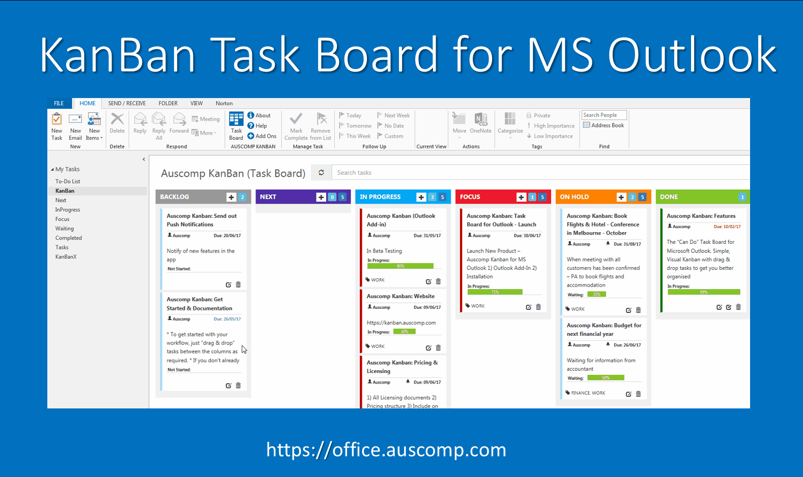 kanban board in onenote