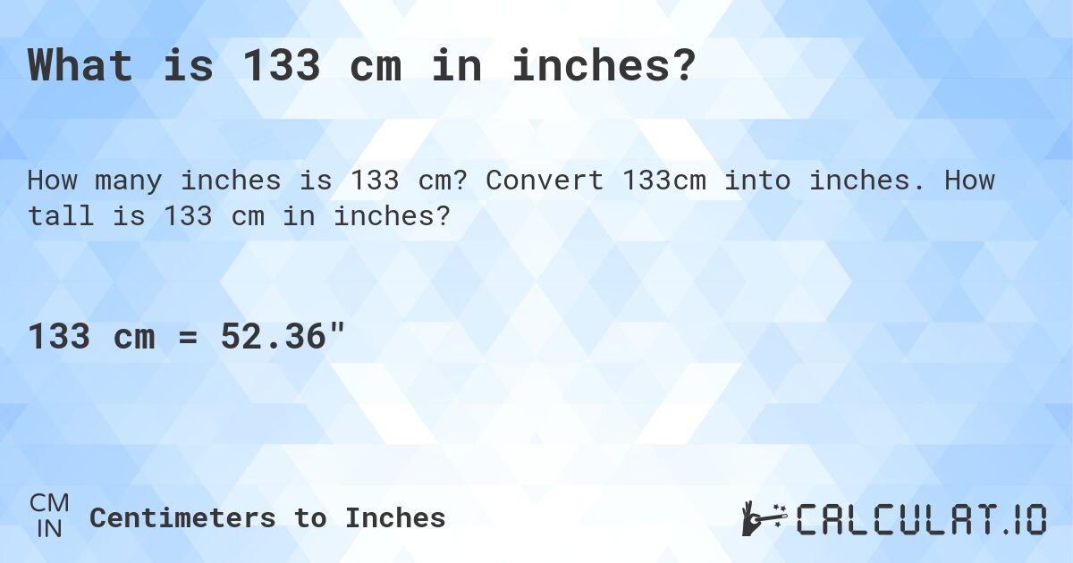 133cm to inches