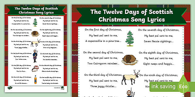 irish 12 days of xmas song