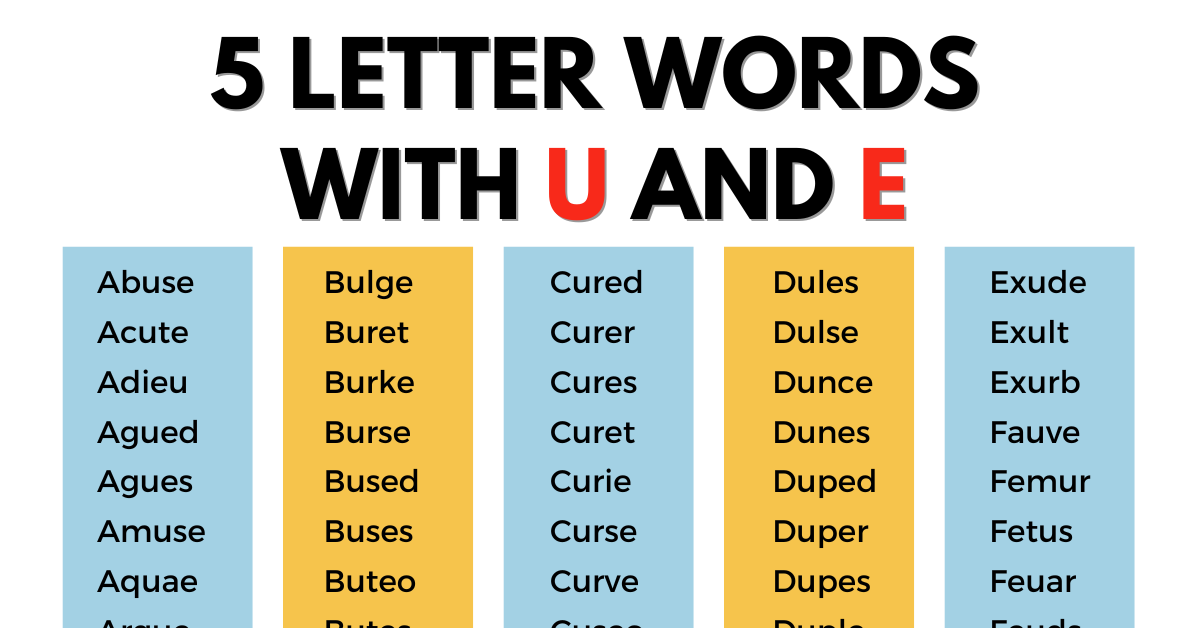 five letter words with u as the second letter