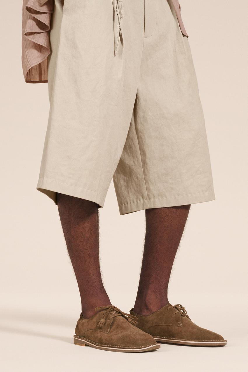 zara linen shorts