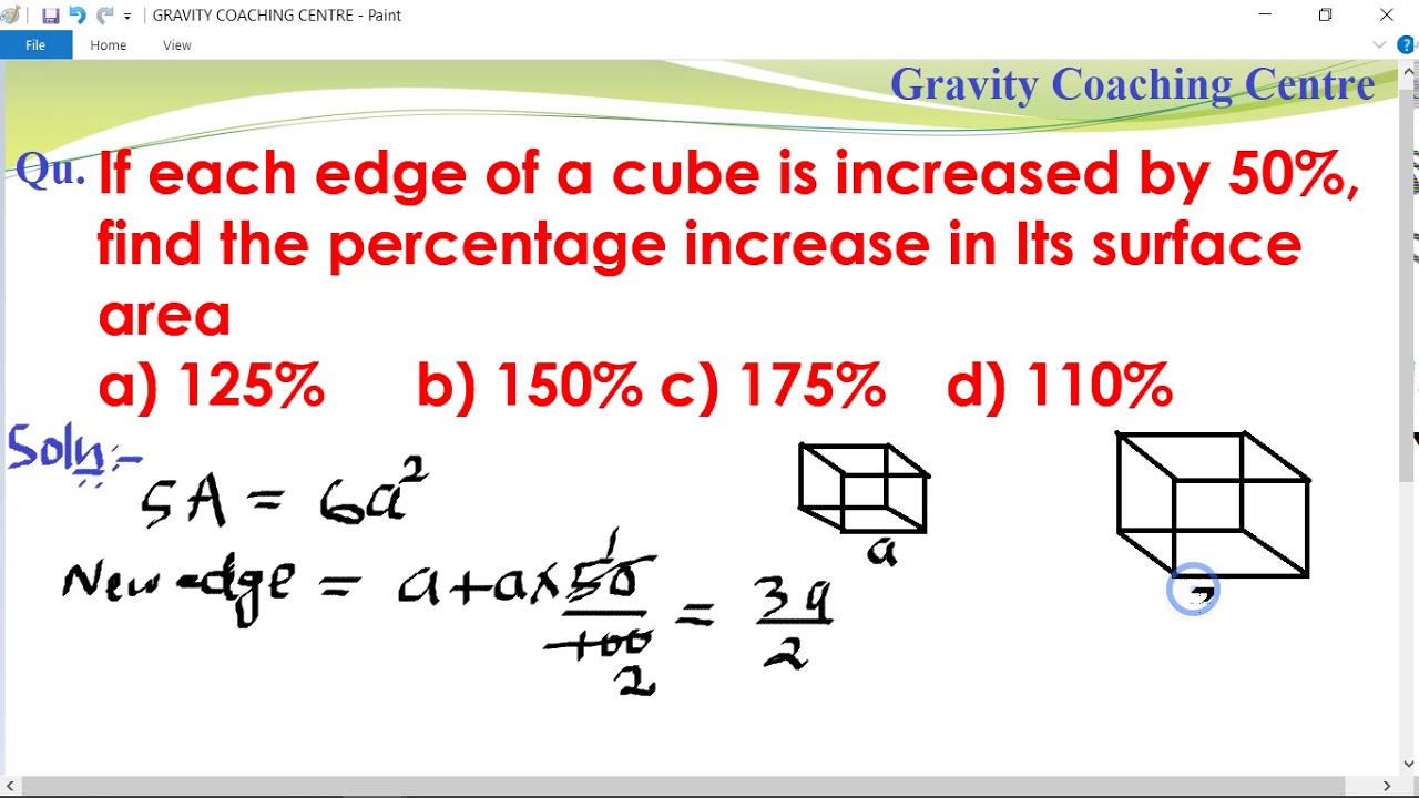 each edge of a cube is increased by 50