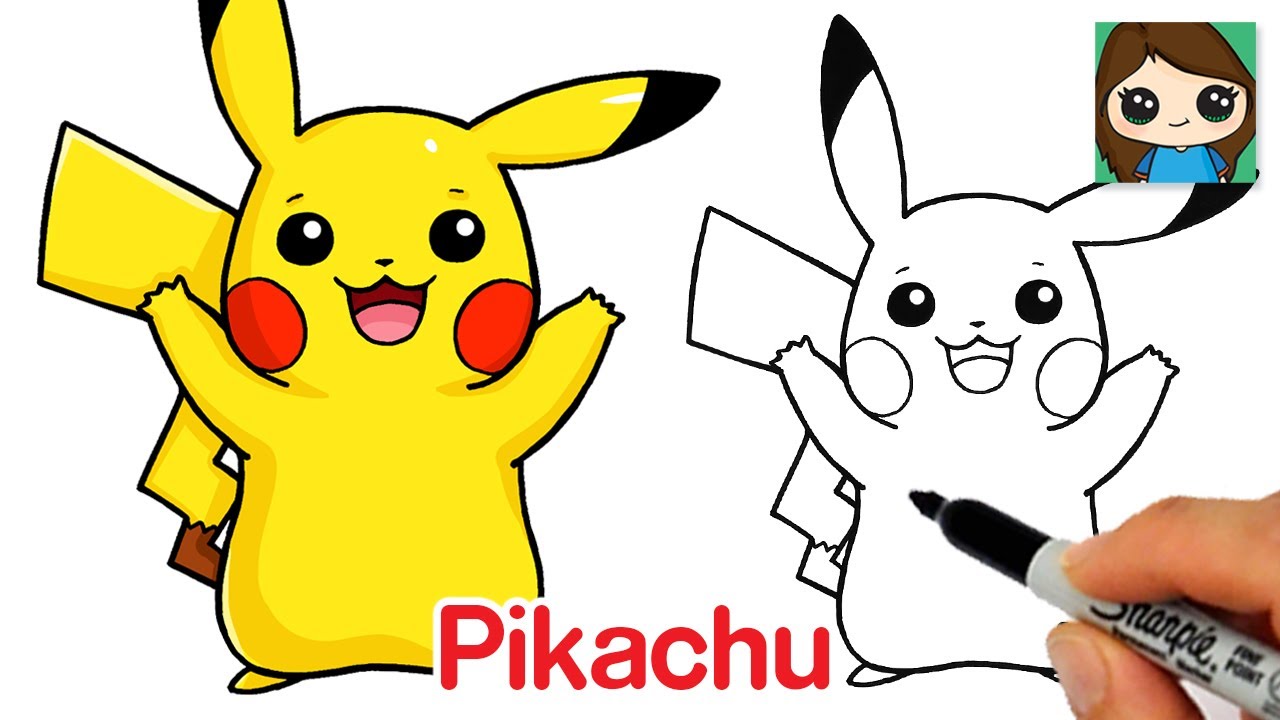 cute pikachu drawing easy