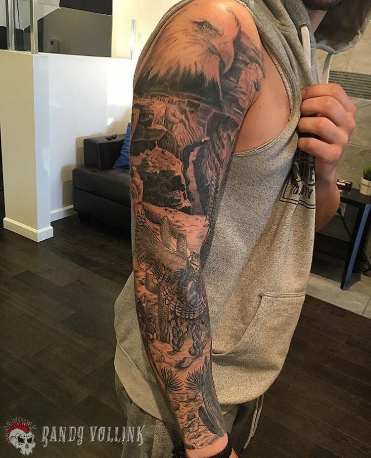 wild west sleeve tattoo