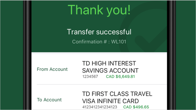 td balance transfer
