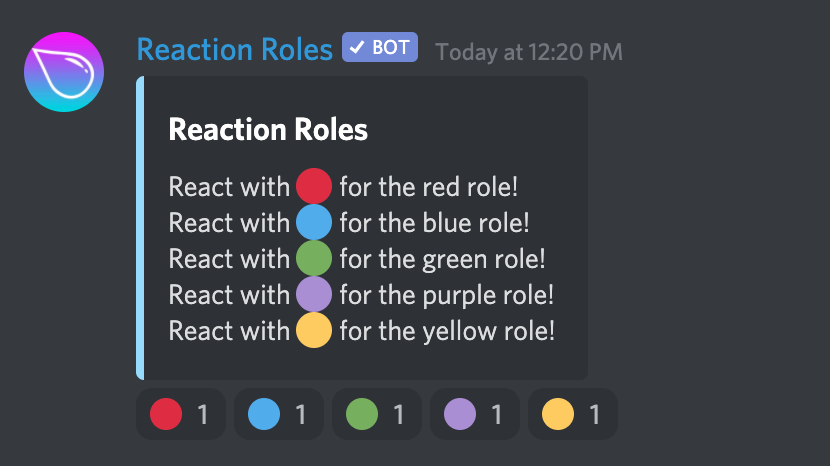 reactions roles bot