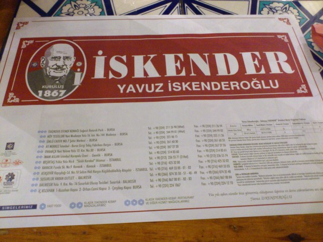 iskender iskenderoğlu menü